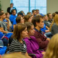 students pay attention at orientation 2